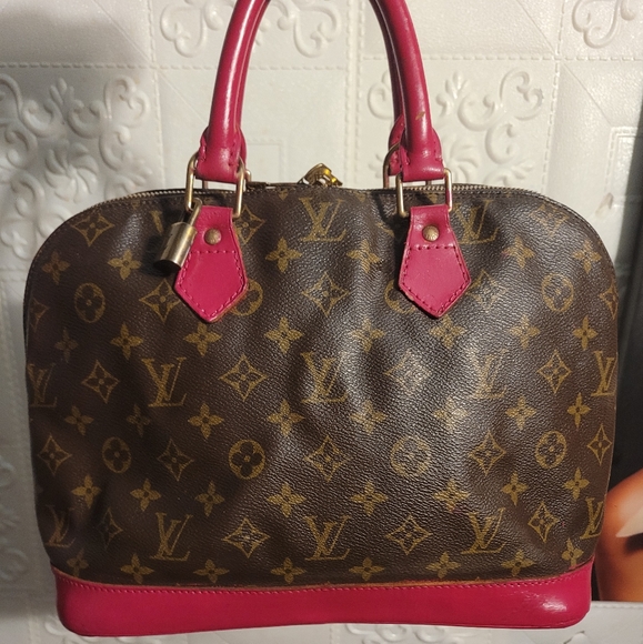 Louis Vuitton Monogram Alma PM Pink Magenta 2 way Bag Authentic Vintage Custom - Picture 1 of 14